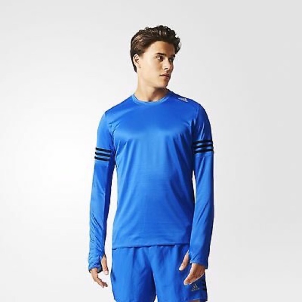 Adidas Long Sleeve Responsive 3 Stripe Training Shirt